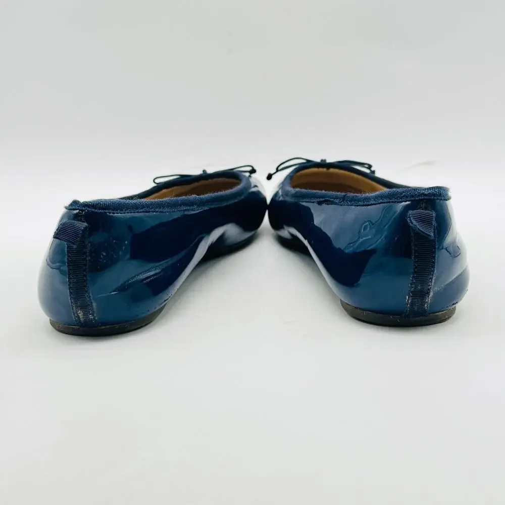 Crewcuts Shoes Girls 5Y Blue Patent Leather Ballet Flats Slip On Casual Dress